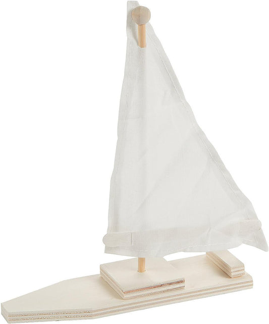 Fun Express DIY Wood Sailboat Kits 12 Pack - Premium Wooden Boat Building Craft Kit for Kids | Vacation Bible School VBS Supplies | Educational STEM Projects for Classroom & Summer Camp Activities