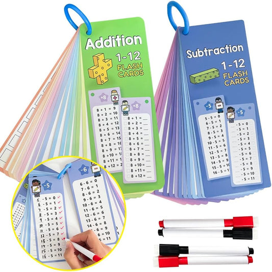 Lachilly 1-12 Multiplication & Division Table Cards Set– Educational Math Flashcards for Kids Self Check Classroom Home Learning Aids Elementary School Montessori Teacher Teaching Aids