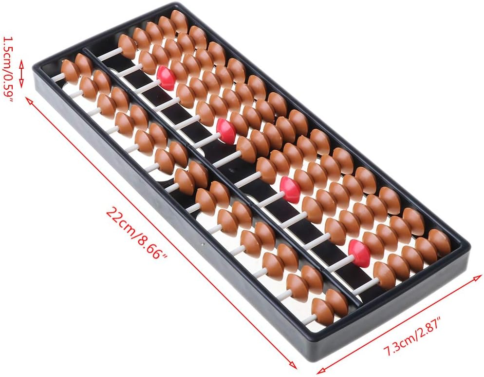 angwang Plastic Abacus,Plastic Abacus Arithmetic Soroban 13 Digits Kids Maths Calculating Tool