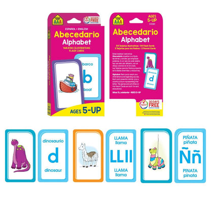 School Zone Preschool Spanish Bilingual 4-Pack Flash Cards: 224 Cards, Tarjetas de Índice Bilingües Español/Inglés, Alphabet, Sight Words,: Numbers 1-100, Colors & Shapes, Language Immersion, Ages 4+ (Spanish/English Edition)