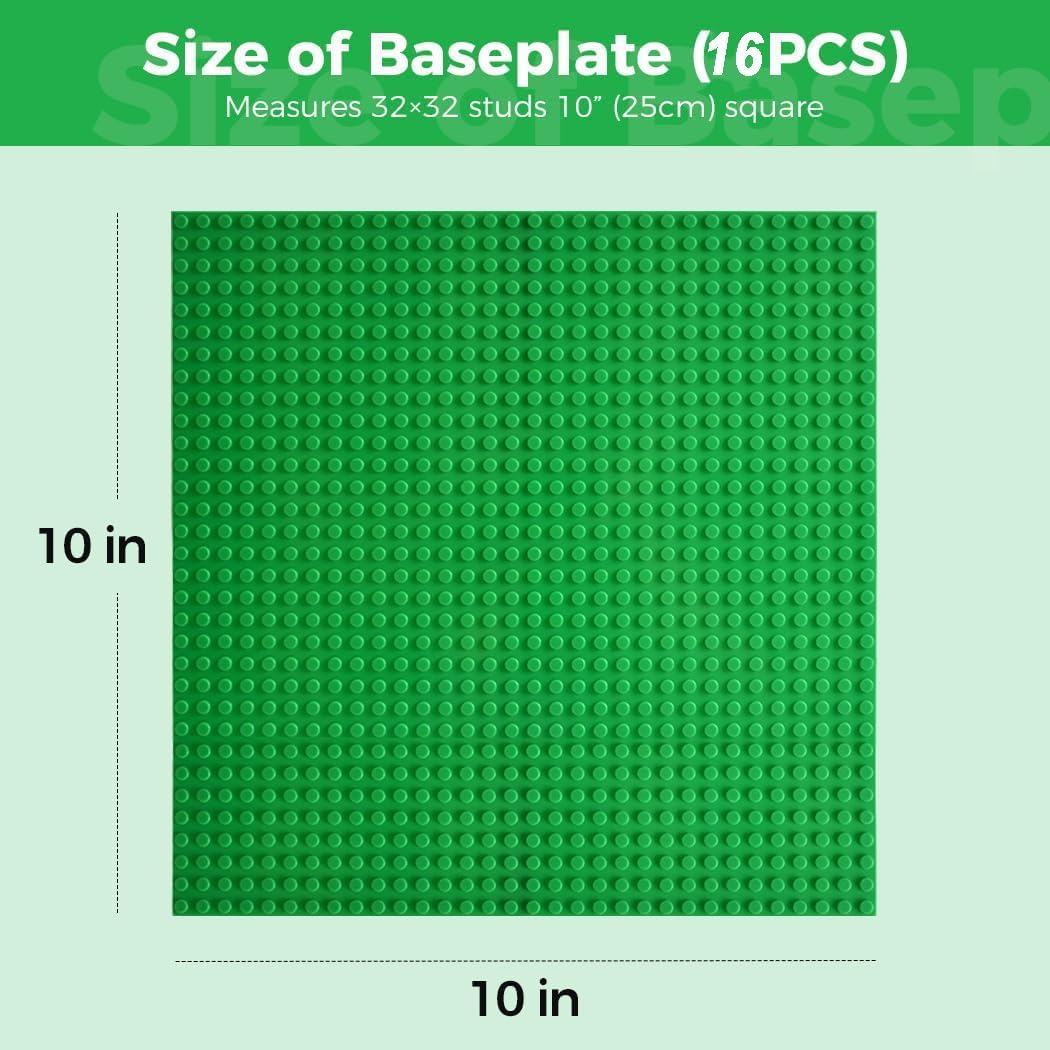 Classic Baseplates Building Plates-10" x 10" Building Boards,100% Compatible with All Major Brands and Activity Table, Creative Platforms Mats for Toy Bricks (Sand, 8 Pack)