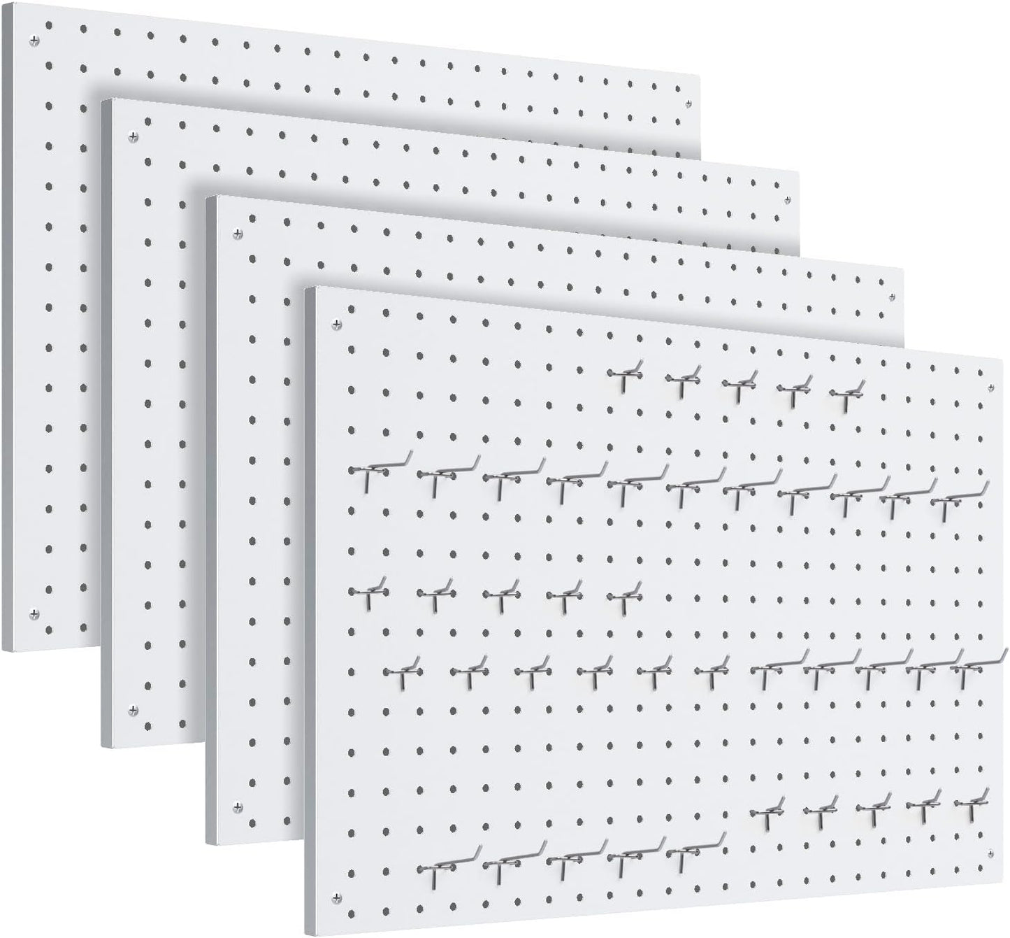 Peg Board, 2 Pack Metal Pegboard Panels Pink Pegboards Wall Organizer with Frame Large Heavy Duty Peg Board with Hooks for Walls Home,Garage Tool Storage,Office Organization,Kitchen 24”×16”