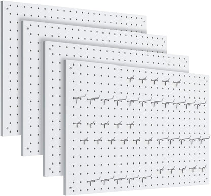 Peg Board, 2 Pack Metal Pegboard Panels Pink Pegboards Wall Organizer with Frame Large Heavy Duty Peg Board with Hooks for Walls Home,Garage Tool Storage,Office Organization,Kitchen 24”×16”