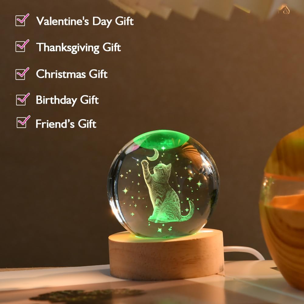 3D Solar System Crystal Ball Space Lover Model Themed Gifts 3D Planets Glass Ball 60mm Decorative Sphere Decor Astronomy Birthday Gift