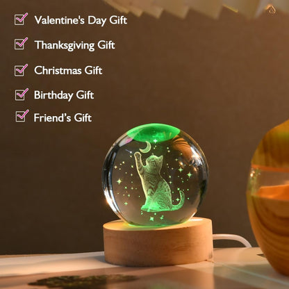 3D Solar System Crystal Ball Space Lover Model Themed Gifts 3D Planets Glass Ball 60mm Decorative Sphere Decor Astronomy Birthday Gift
