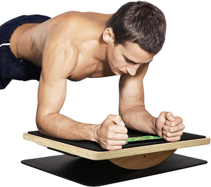 Yes4All 350LBS Professional Wooden Balance Board for Leg Workout, Anti-Slip Rocker Board, Wobble Board for Standing Desk