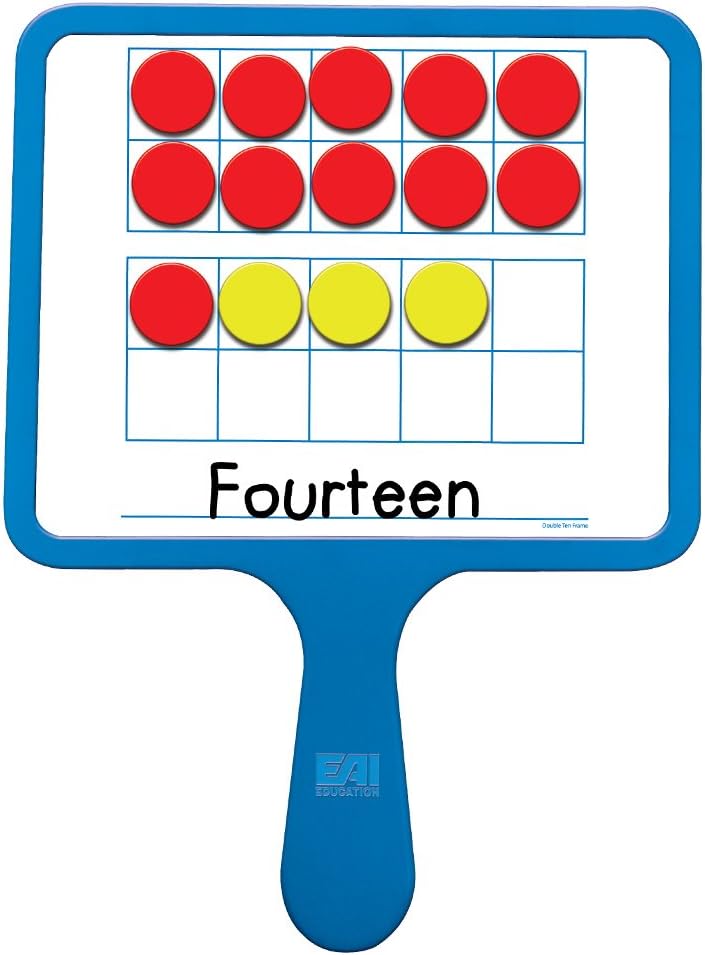 EAI Education Magnetic Ten Frame Dry-Erase Paddles: Set of 5