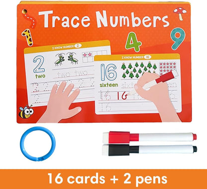 Lachilly 1-100 Double-Side Flashcards - Dry Erase Handwriting Practice Learning Tracing Number Flash Cards - Preschool Pre Kindergarten Educational Resources for Toddlers Age 3-5