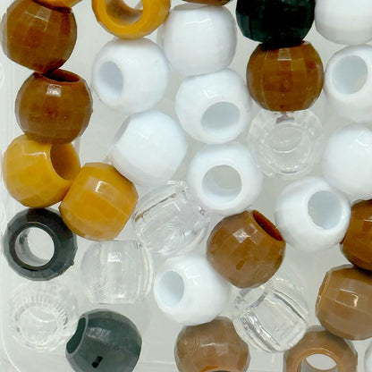 DONNA Kids Jellyish Disco Ball Hair Beads – 14mm Soft-Feel Silicone Beads for Braids, Ponytails & Styling, Tangle-Free Hair Accessories for Girls, 1 Pack (Brown Mix)