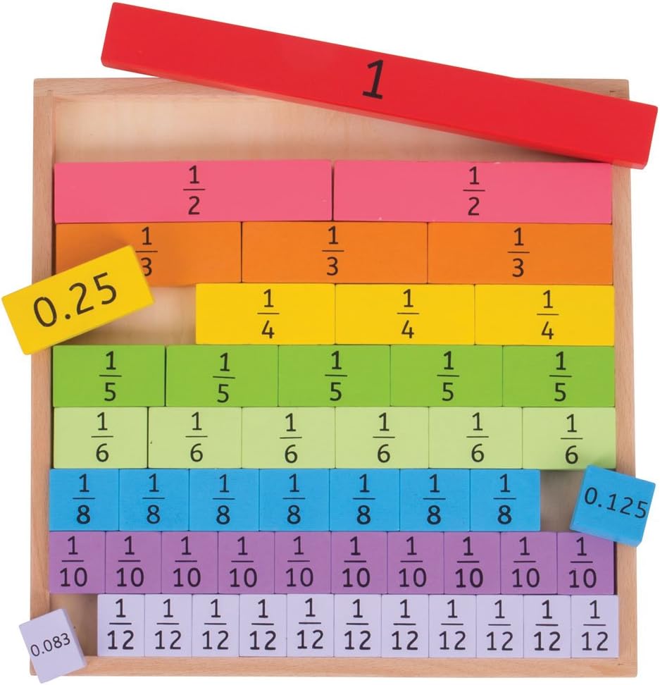 Bigjigs Toys Educational Fractions Tray with Decimals