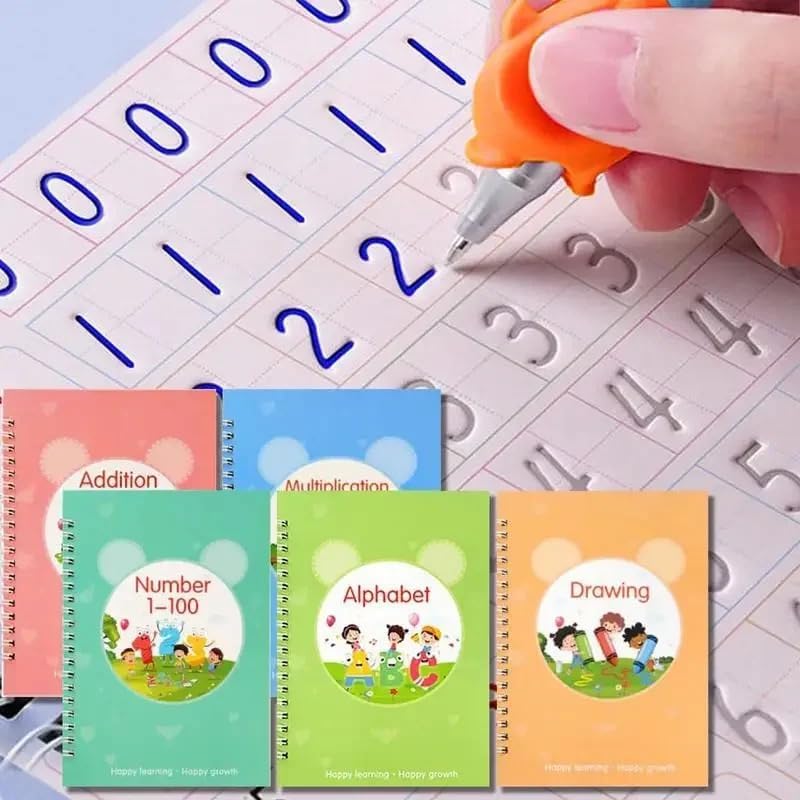 AALGO Handwriting Book Practice for Kids,Reusable Grooved Handwriting Books, Writing Practice for Kids Age 3-5