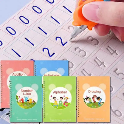 AALGO Handwriting Book Practice for Kids,Reusable Grooved Handwriting Books, Writing Practice for Kids Age 3-5