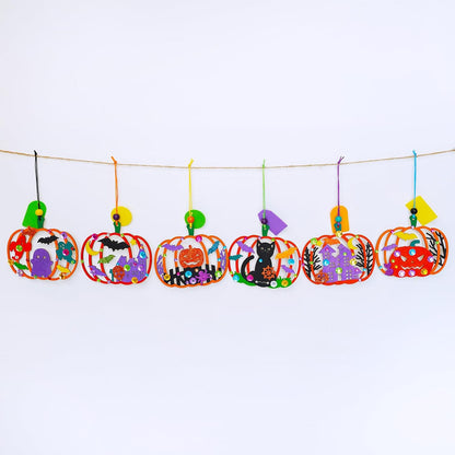 Winlyn 24 Sets Halloween Pumpkin Craft Kits DIY Wooden Pumpkin Ornaments Craft Kits Unfinished Paintable Wood Pumpkin Halloween Crafts for Kids Classroom Activities Art Project Halloween Decorations