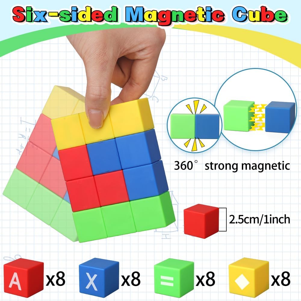 Fidget Balls Magnet Toy for Adults, Square Black Magnetic Stones, Magnet Hand Roller, Magnetic Rocks for Office, Cool Magnetic Gadget Sciencce Kit (28PCS)