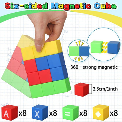 Fidget Balls Magnet Toy for Adults, Square Black Magnetic Stones, Magnet Hand Roller, Magnetic Rocks for Office, Cool Magnetic Gadget Sciencce Kit (28PCS)