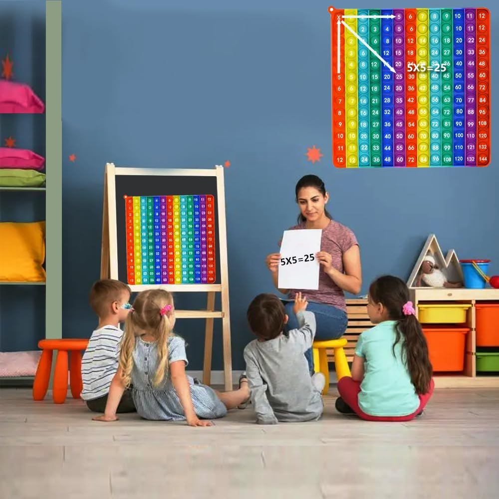 Multiplication Game Table 12 X 12 Math Flash Cards 3rd Grade Fingertip Fidget POP Toy Board Create a Variety of Multiplication additions for Teachers