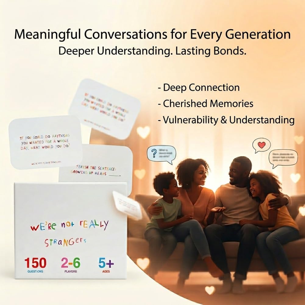 We're Not Really Strangers Kids Edition - 150 Conversation & Activity Cards, Fun Purpose-Driven Card Game for Kid, Teens, and Adults Perfect for Family Night, Road Trips, Or Afternoons(1pc)