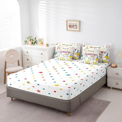 Erosebridal Chemical Equation Bed in a Bag Queen Comforter Set 7 Piece,Chemistry Bedding Sets Science Students Learning Gift Sheet Set with Comforter,Molecular Formula Education Bed Set - Colors B