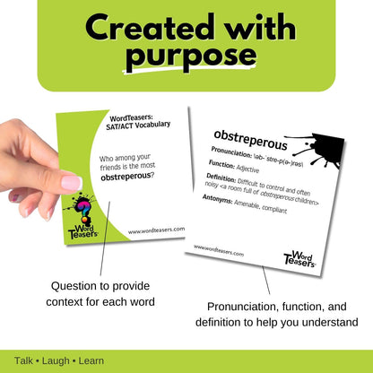 ? WORD TEASERS Junior - Vocabulary Word Game for Kids 8+ - Fun Family Conversation Starters - Reading Games for Elementary & Middle School - 150 Vocabulary Flash Cards/Conversation Cards