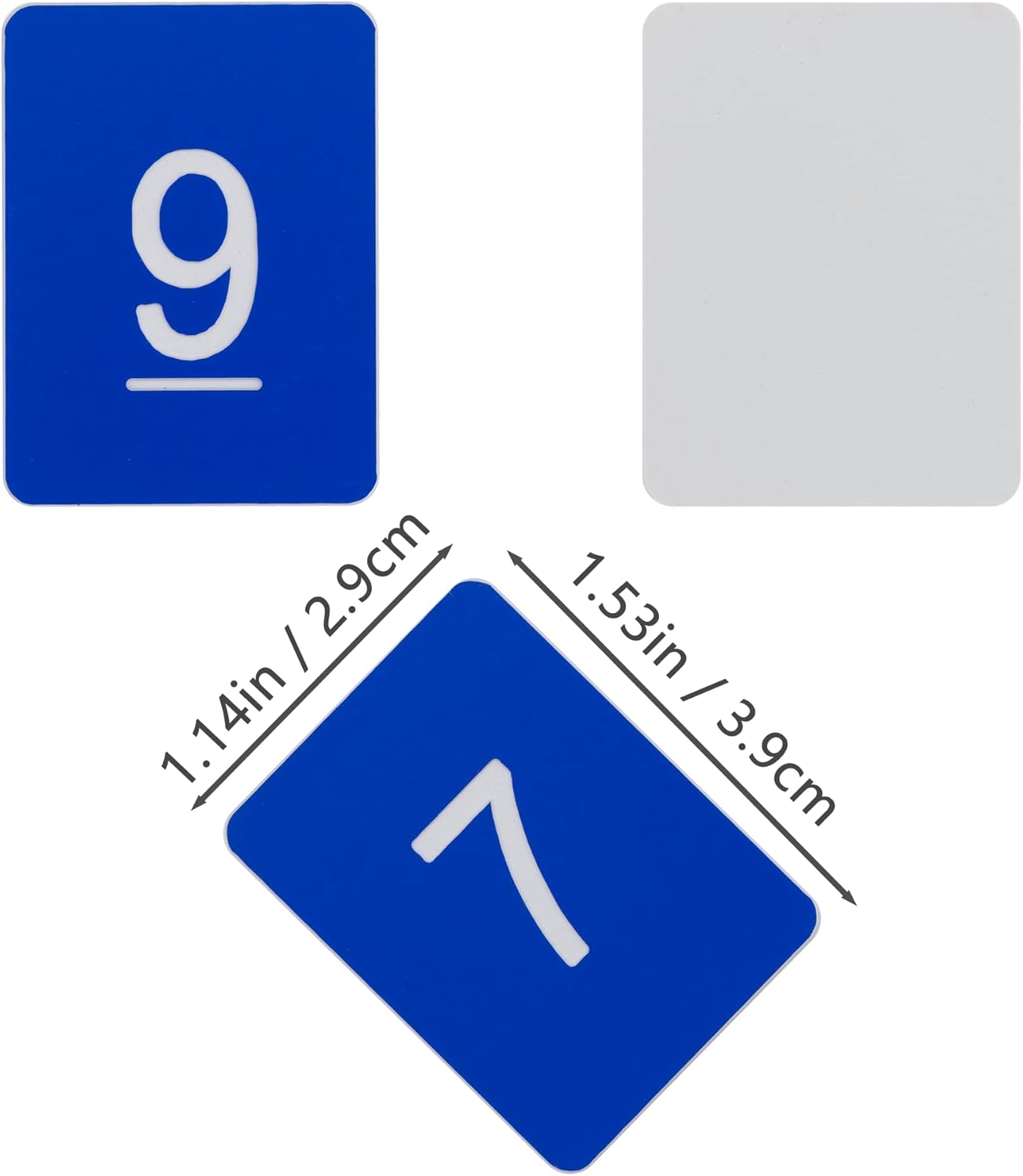 StayMax Rectangle Plastic Numbered Tags Number Disc Number Token (0-25, Blue)