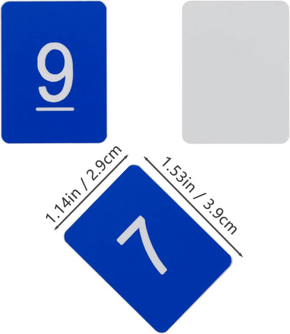 StayMax Rectangle Plastic Numbered Tags Number Disc Number Token (0-25, Blue)