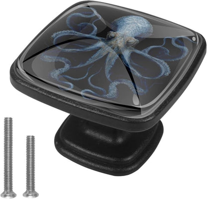 4 Pack Cabinet Knobs Drawer Pulls, 30mm Round ABS Glass Drawer Hardware Growing Butterfly Cabinet Handles with Screws for Dressers Kitchens Cupboard