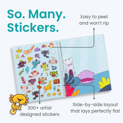 Animals Habitat 500+ Kids Sticker Book by Cupkin Toddler Airplane Travel Activity Coloring and Sticker Book, Road Trip Essentials, 12 Coloring Pages + 12 Scenes for Ages 2–8 Years - Colors B