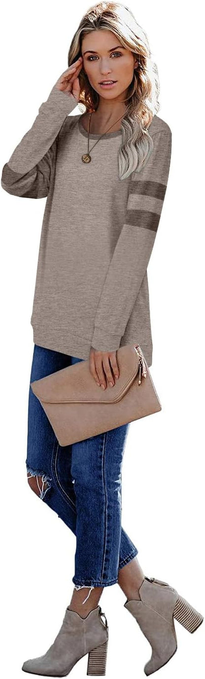CRAZY GRID Womens Trendy Long Sleeve Shirts Casual Loose Soft Sweatshirt Fall Tops