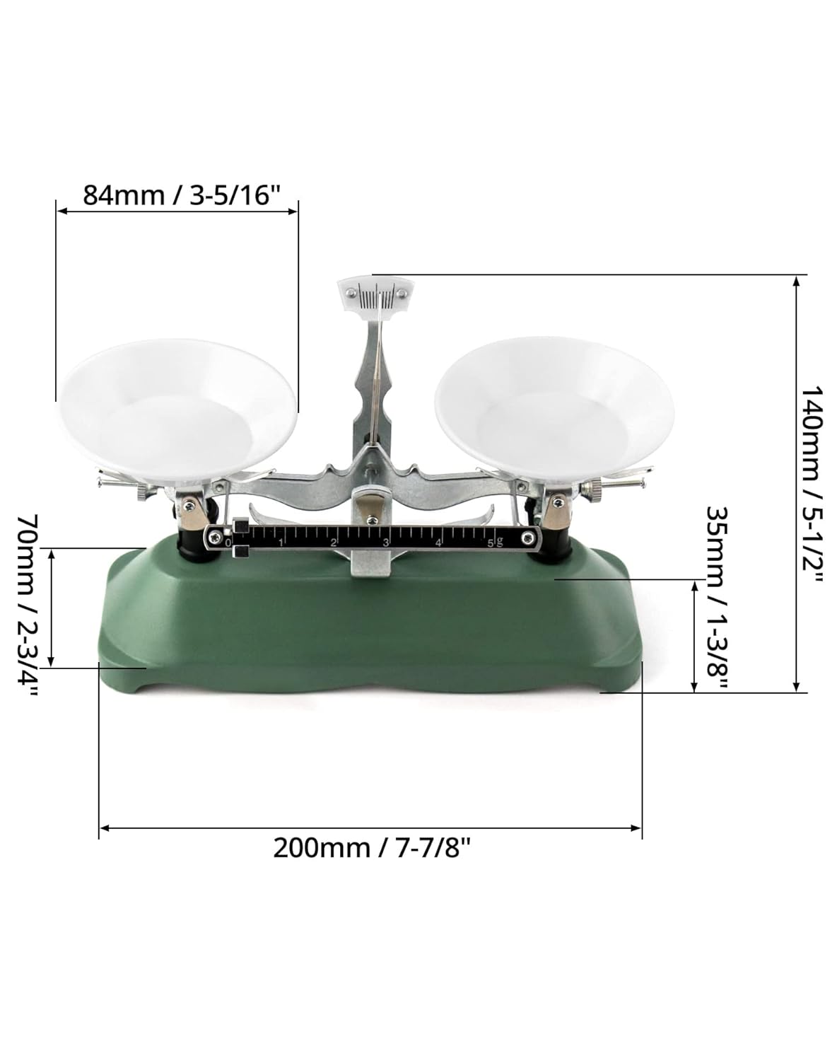 QWORK Balance Scale, 200g / 0.2g, Mini Laboratory Triple Beam Balance Beam Scale for Teaching Tool