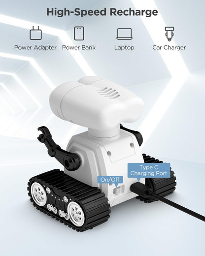 Robot Toys for Kids, Rechargeable Remote Control Robot Toys with Walkie Talkies, Programming, Gesture Sensing, Music, Changeable Eyes Function, RC Robot Toys Gifts for 6-12 Year Old Boys Girls