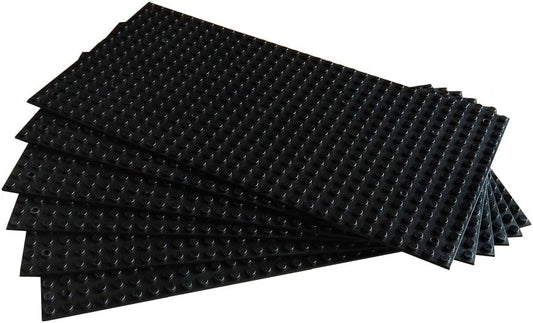 Taken All Building Bricks Block Base Plates - Black 6 Pack of 5 x 10" Baseplates - Tight Fit with Major Brick Sets
