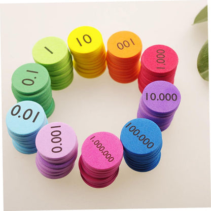 VILLCASE 300Pcs Eva Place Value Disks Educational Numbers Manipulatives for Teaching Supplies Disks for Math Learning and Organization Non Deforming and Material
