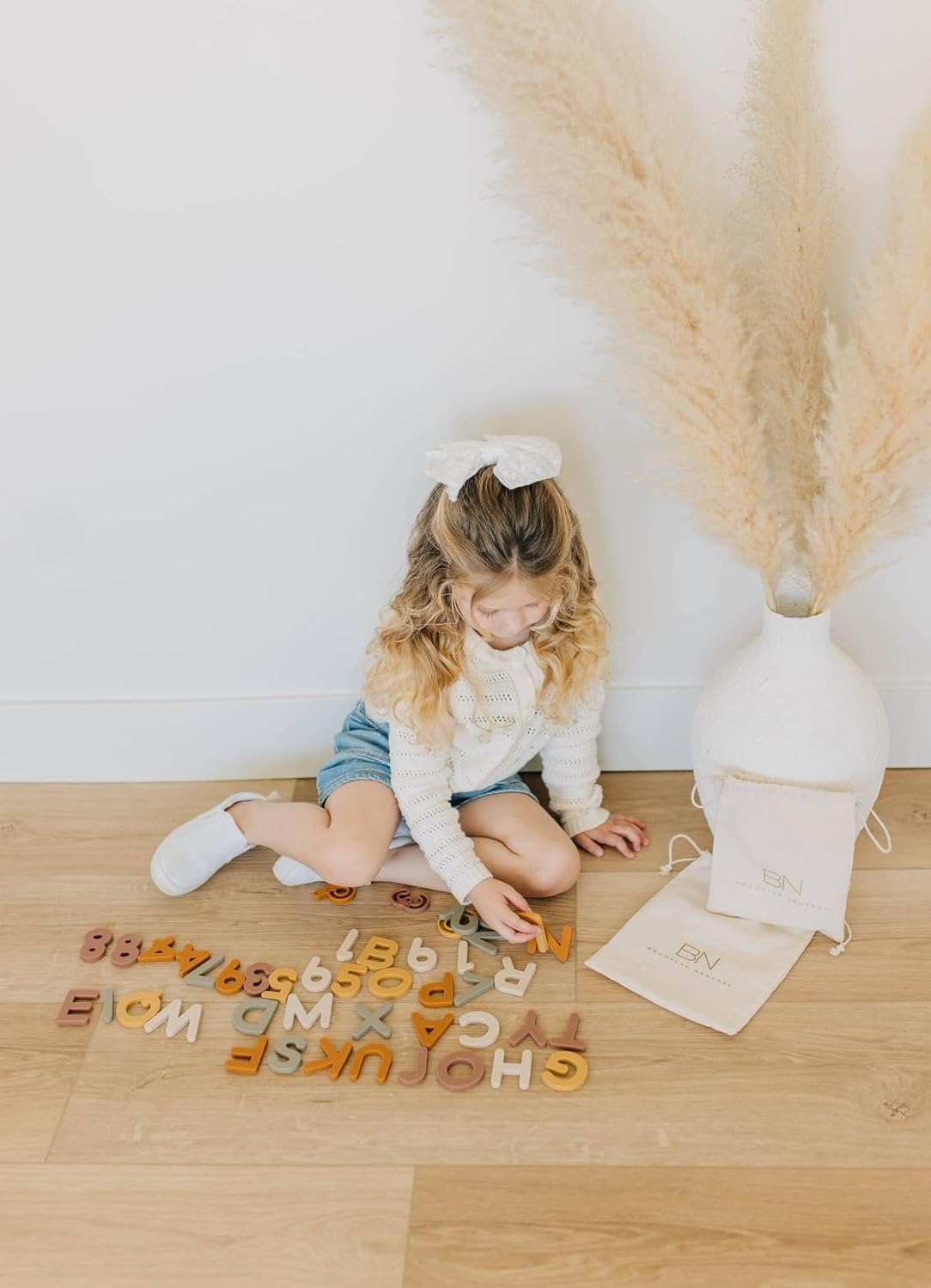 Neutral Silicone Alphabet Magnetic Letters, 26 Piece Non Toxic Learning Set, Perfect for Refrigerator, Whiteboard and Educational Activities