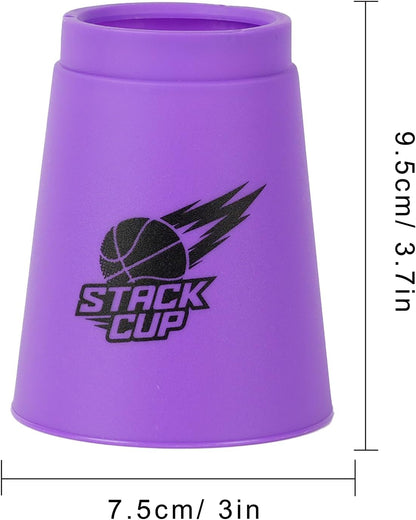 SEISSO Quick Stacking Cups, Stacking Cup Set Classic Stack Training Game Toys,12PCS Purple Stacking Cup Set for Boys Girls Kids
