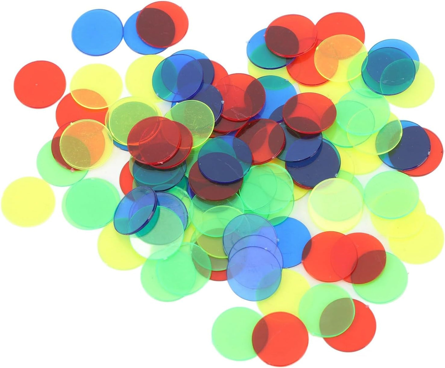 Translucent Game Tokens, 100 Pieces 15mm Round Counting Chips 4 Colors for Classroom Teachers Math Educators Board Game Players Poker Enthusiasts Hands-On Learning Activities