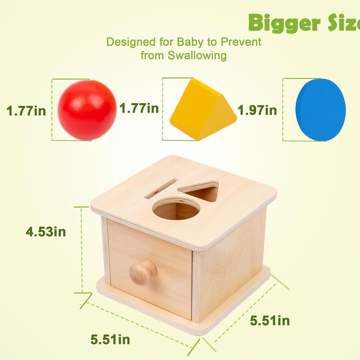 Adena Montessori Coin Box -Natural Wood Double-Sided Object Permanence Box Toy for 1-Year-Old Babies, Wooden Montessori Developmental Toy for 6-12 Month, Early Learning Gift
