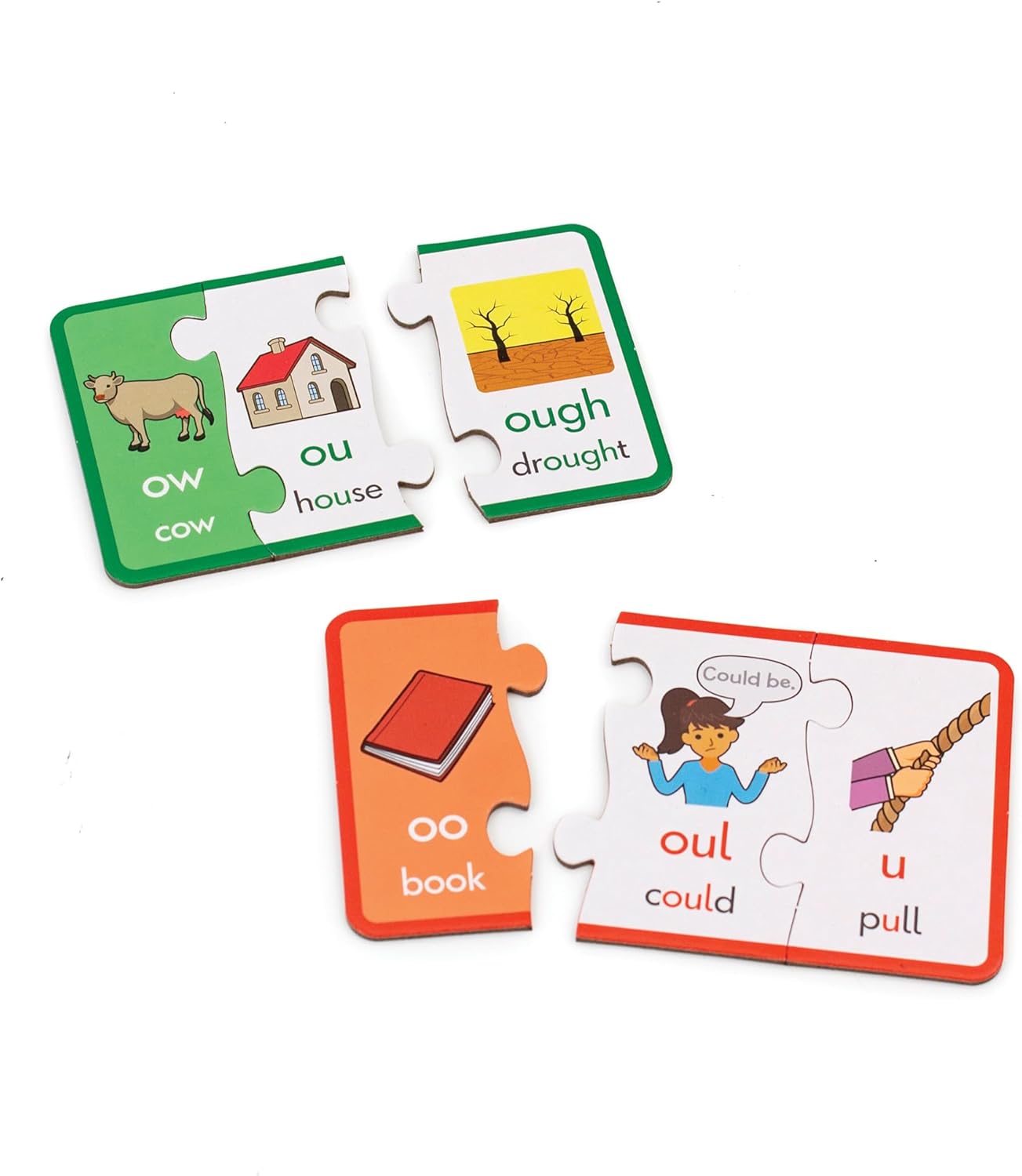 Junior Learning Vowel Puzzles - Match Long & Short Vowels with Similar Sounds, Multicolor