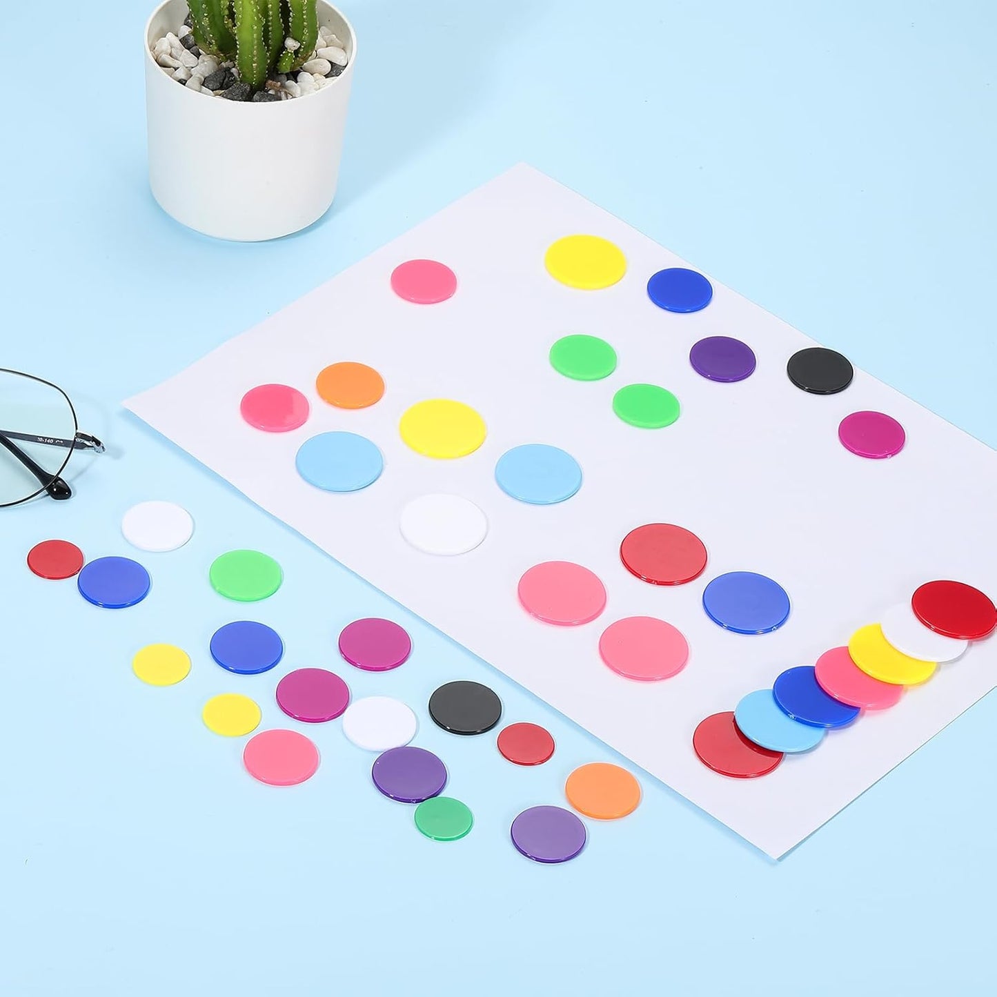 uxcell 120Pcs 1 Inch Poker Chips, Plastic Bingo Chips Learning Counters Counting Counters Disks Markers Opaque Game Tokens for Game Play Math Counting, Pink, Flat