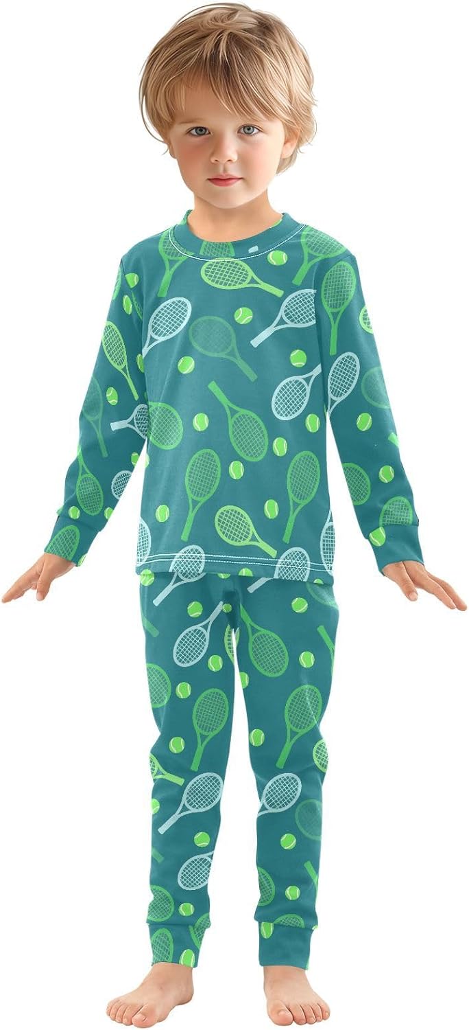 ALAZA Shark Starfish Palm Tree 2 Piece Pajama Set Long Sleeve Top and Pants Sleepwear Unisex - Colors A