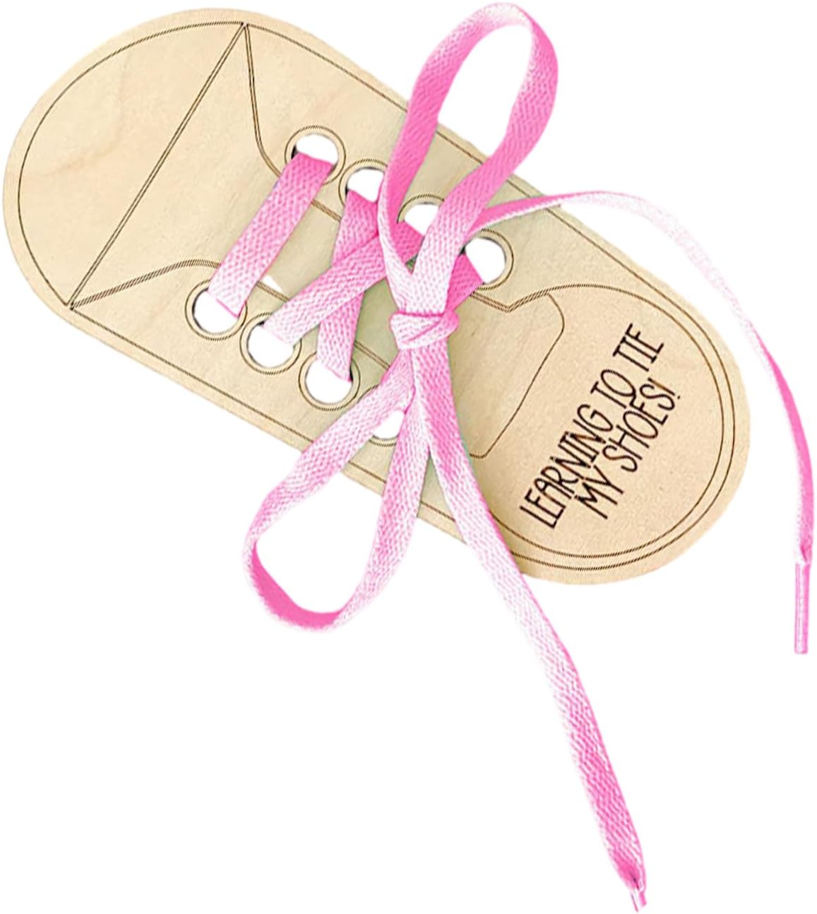 Educational Wood Lacing Shoe Toy with Colorful Shoelace for Toddler Learning to Tie Shoes and Boosting Independence Parent