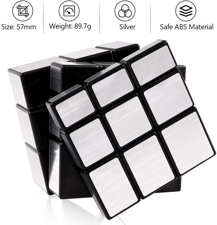 D-FantiX Shengshou Mirror Cube 3x3 Speed Cube Gold Mirror Blocks Cube 3x3x3 Different Shapes Puzzle Cube Toys for Kids Adult