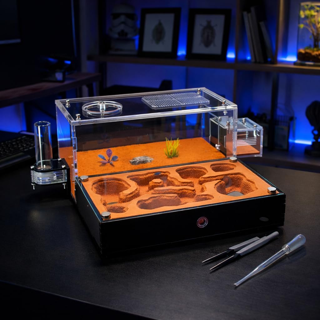 Ant Nest Formicarium for Live Ants and Queen – Extra-Large Clear Habitat for Adults
