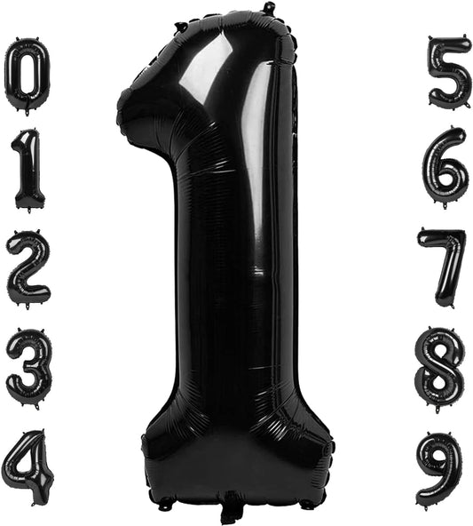 2 Numbers Balloon 40 Inch Line Black Two Balloon Number Birthday Decor, 2nd 12 21st Party Celebration Decorations Graduations Wedding Baby Shower - Colors B