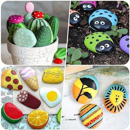River Rocks for Painting 45 Pcs Large 2-3 Inch Flat Smooth Painting Stones Craft Rock to Paint for Kids Crafts Painting Bulk