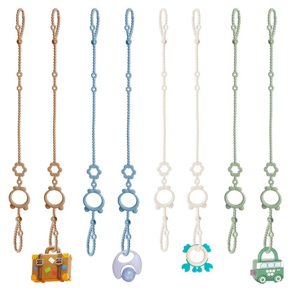 Toy Straps for Baby, 6pcs Adjustable Toy Holder for Stroller Accessories, Silicone Baby Tether Pacifier Clip, No Throw Baby Travel Essential Leash for High Chair, Car Seat, Baby Toy Clips