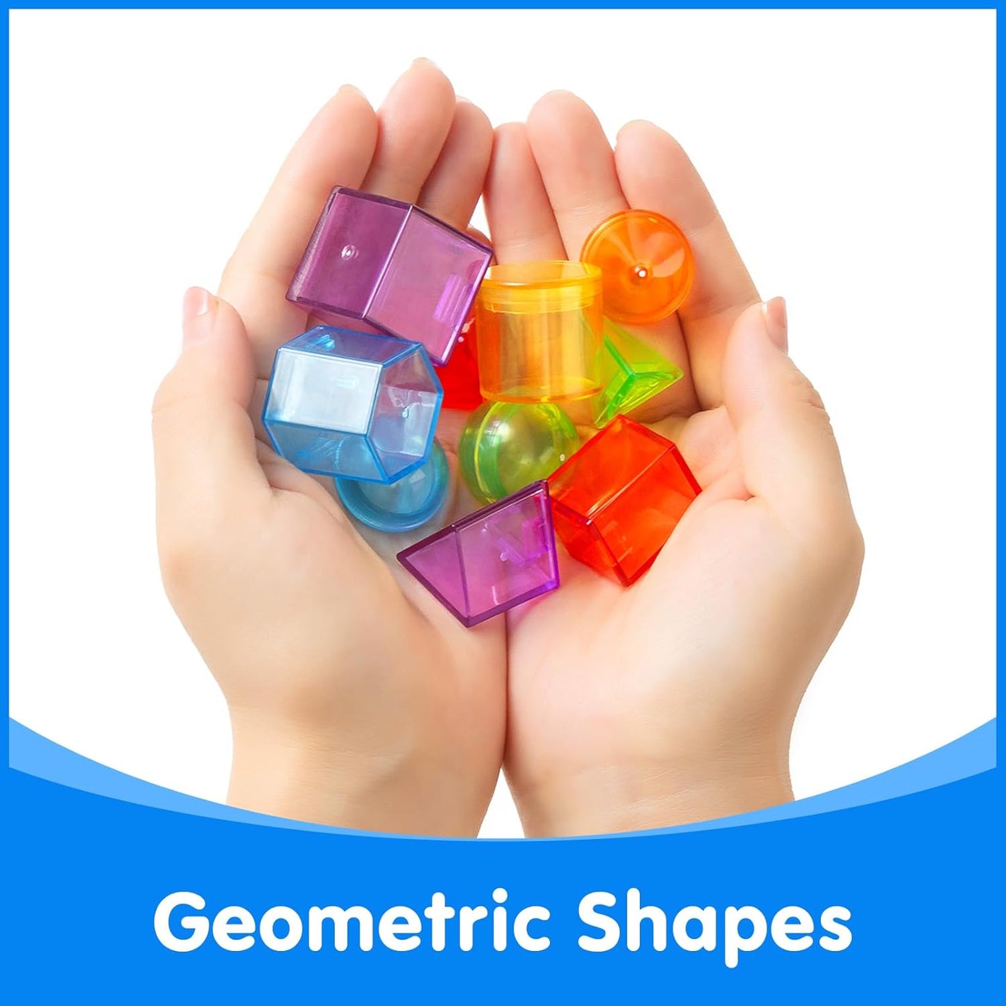 Sand Painting Light Box - 60 Pcs 3D Shapes for Teaching - Sensory Light Table for Kids - 3 Color Temperature & 10 Levels Adjustable Brightness, 16" (Blue)