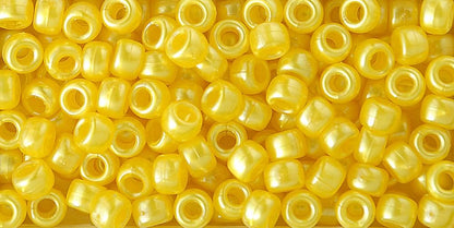 The Beadery - 9x6mm Barrel Pony Bead, Yellow Pearl - 900 Pieces - 750V274