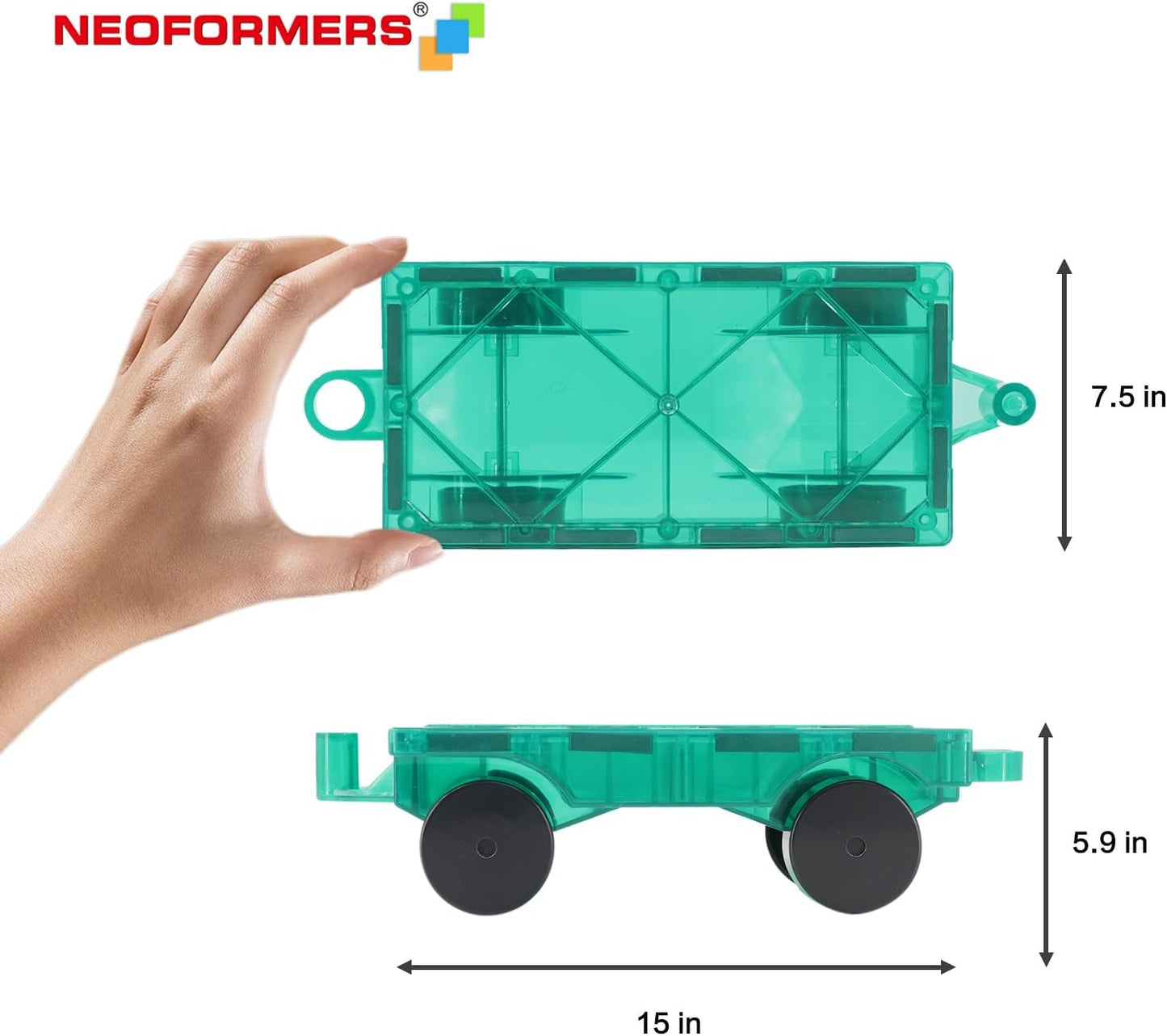 Magnetic Tiles, 96PCS Magnetic Block Toddler Toys with 2 Cars, 3D Clear Magnet Building Tiles Set, STEM Educational Toys for Kids 3-9 Years