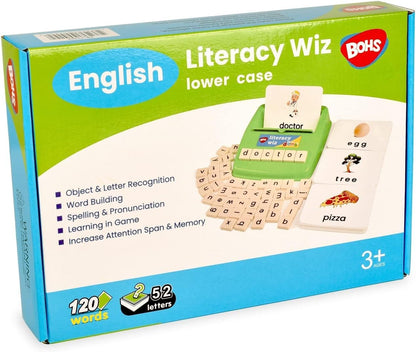 BOHS Literacy Wiz Fun Game - See and Hide Spell - Lower Case Flash Cards - Preschool Language Learning Educational Toys