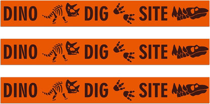 TaoBary 3 Roll Dino Dig Site Caution Tape 20 Feet Dinosaur Zone Dinosaur Party Decorations Themed Dino Party Supplies for Kids Birthday Baby Shower VBS Vacation Bible School Decor (Single,Orange)